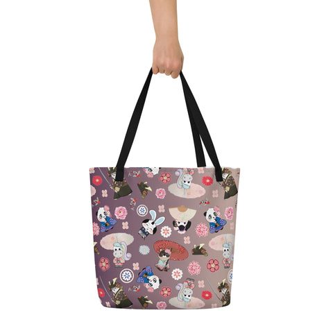 Ben-E & Friends All-Over Print Large Tote Bag