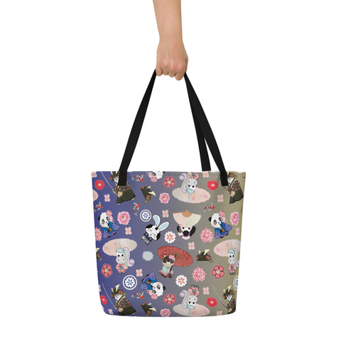 Ben-E & Friends All-Over Print Large Tote Bag