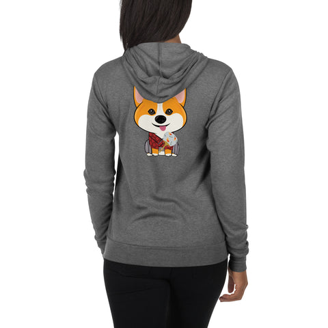 Thor Goldfish Fan Unisex zip hoodie (Design On Back Only)