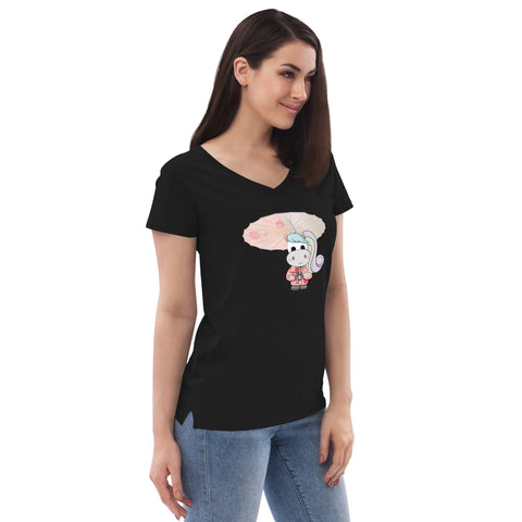 Aurora Parasol Women’s recycled v-neck t-shirt