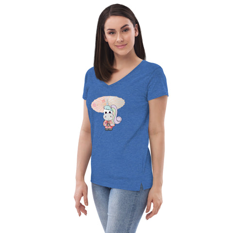 Aurora Parasol Women’s recycled v-neck t-shirt