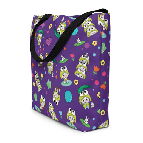 Ben-E Frog All-Over Print Large Tote Bag