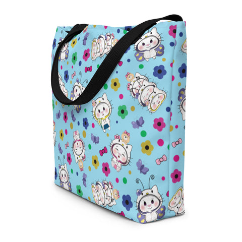 Bon-E Kitty All-Over Print Large Tote Bag