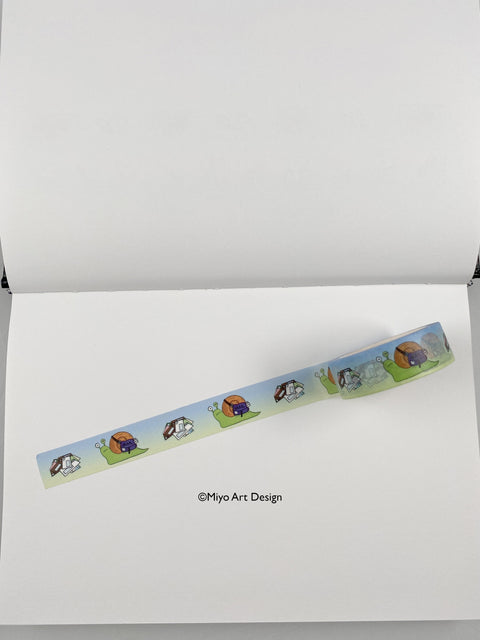 Cute Green Mail Carrier Snail Washi Tape.
