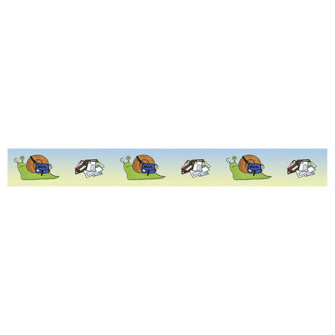 Cute Green Mail Carrier Snail Washi Tape.