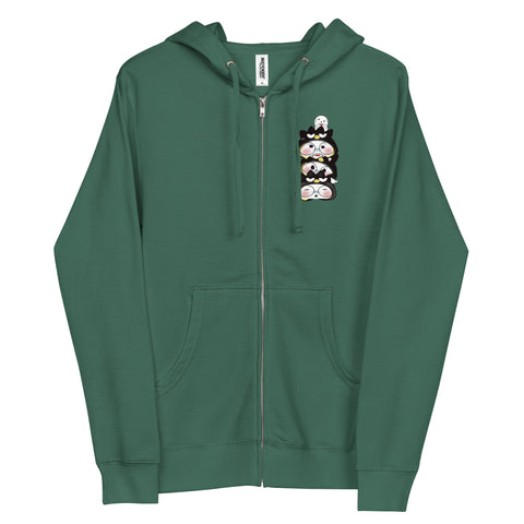 Ben-E Maru Stack (Design on Front Only) Unisex fleece zip up hoodie