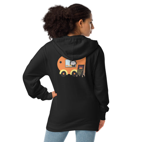 Ben-E Cat Fish Truck (Design on Back Only) Unisex fleece zip up hoodie