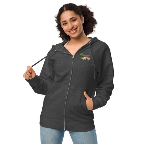 Aloha Dogs (Design on Front Only) Unisex fleece zip up hoodie