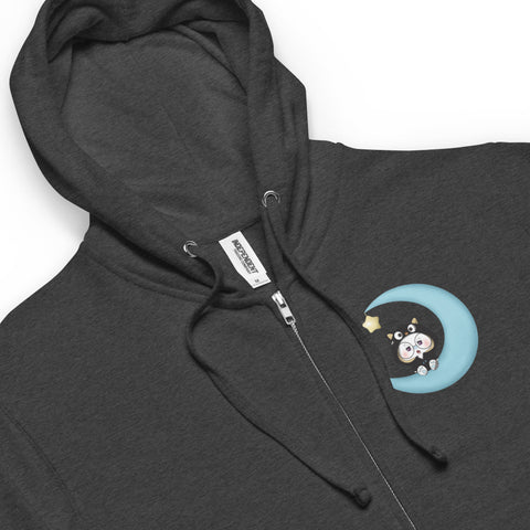 Ben-E Cat Moon (Design on Front Only) Unisex fleece zip up hoodie