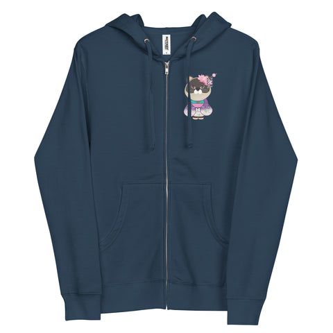 Maya Butterfly Kimono (Design on Front Only) Unisex fleece zip up hoodie