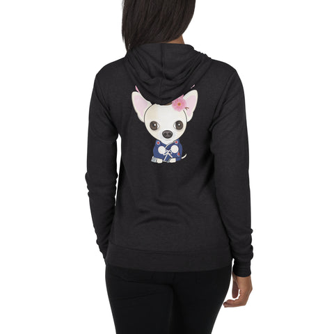 Chihuahua Spring (Design on Back Only) Unisex zip hoodie