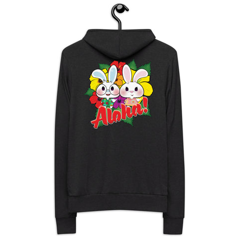 Aloha Unisex zip hoodie (Design on Back Only)