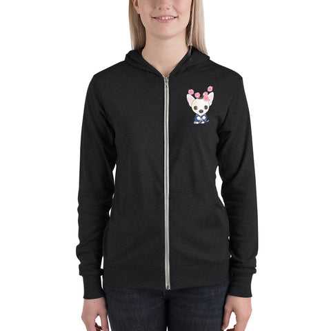 Chihuahua Spring (Design on Front Only) Unisex zip hoodie