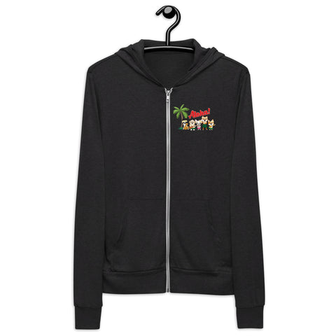 Aloha Dogs (Design on Front Only) Unisex zip hoodie