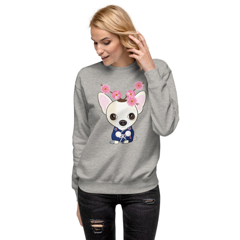 Chihuahua Plum Flower Unisex Premium Sweatshirt