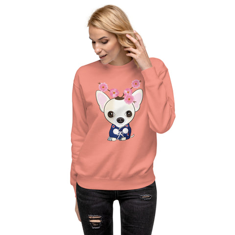 Chihuahua Plum Flower Unisex Premium Sweatshirt