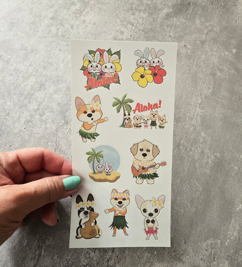 Aloha Critters Sticker Sheet