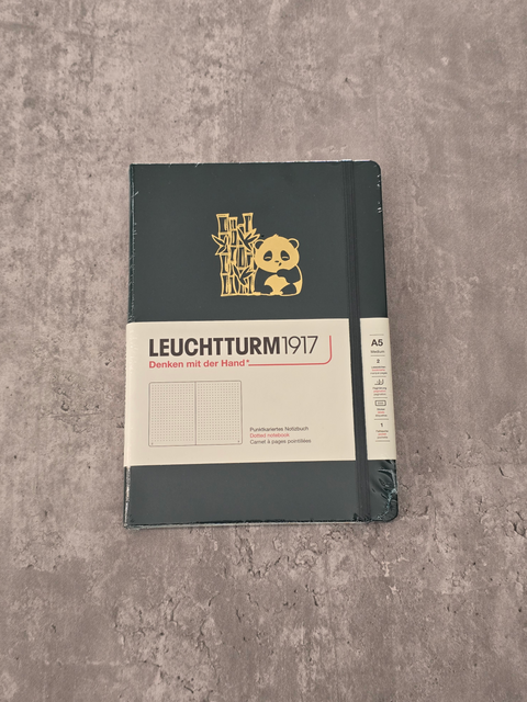 Gold Foil Panda Debossed A5 Leuchtturm1917 Hardcover Notebook