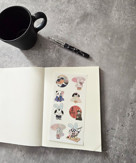 Kimono Critters Sticker Sheet (2 Sheets)