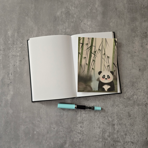 Panda in bamboo forest blotting paper
