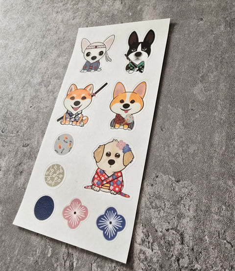 Kimono Critters Sticker Sheet (2 Sheets)