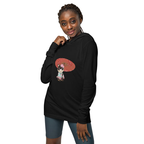 Maya Kimono Hooded long-sleeve tee