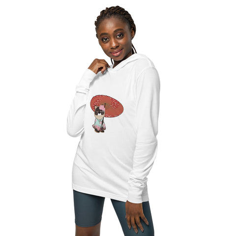 Maya Kimono Hooded long-sleeve tee