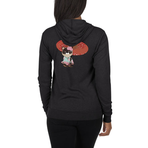 Maya Kimono Unisex zip hoodie (Design on Back Only)