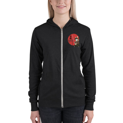 Ozzy Samurai Unisex zip hoodie (Design On Front Only)