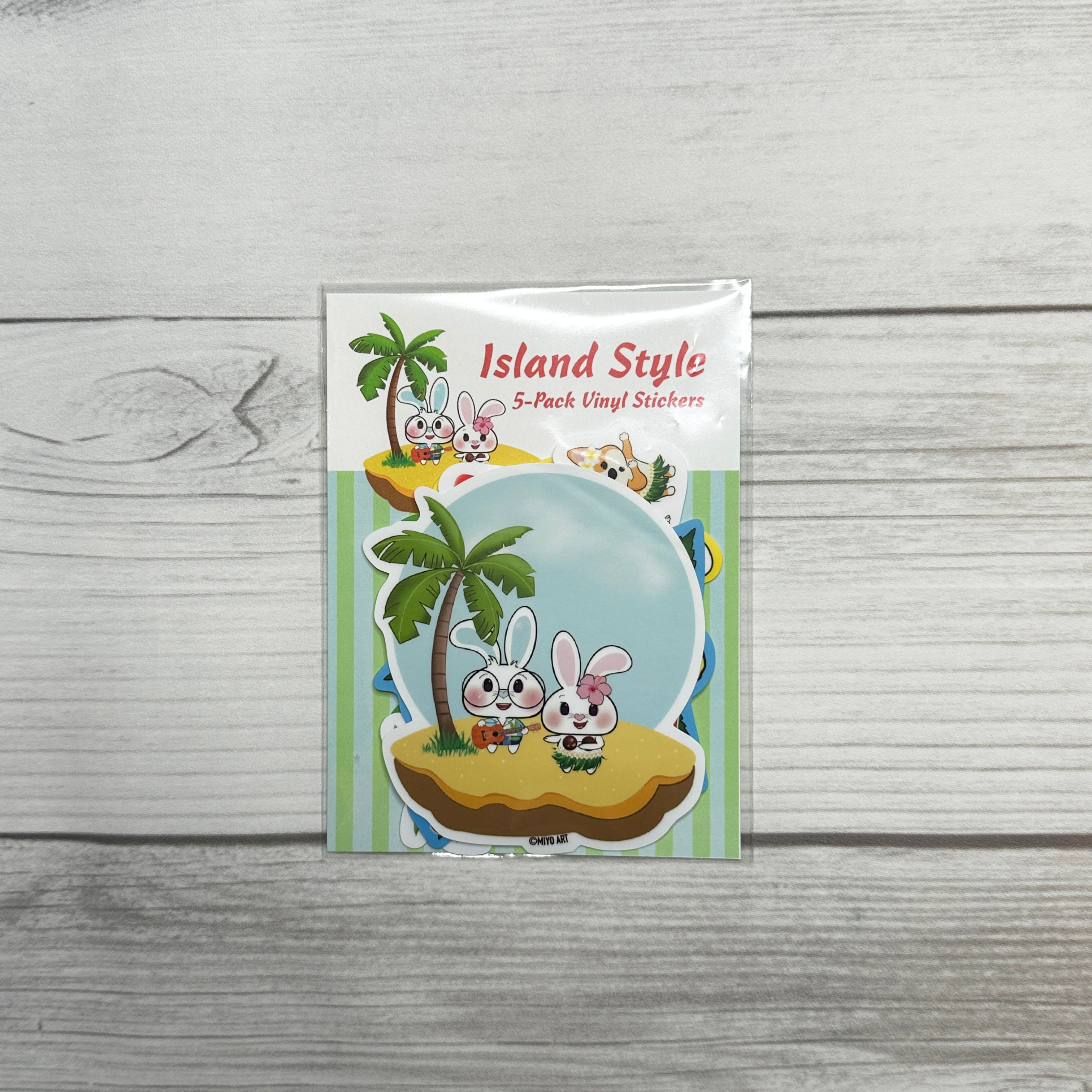 Ben-E & Bon-E Island Style Waterproof Vinyl Sticker Set of 5– miyoart