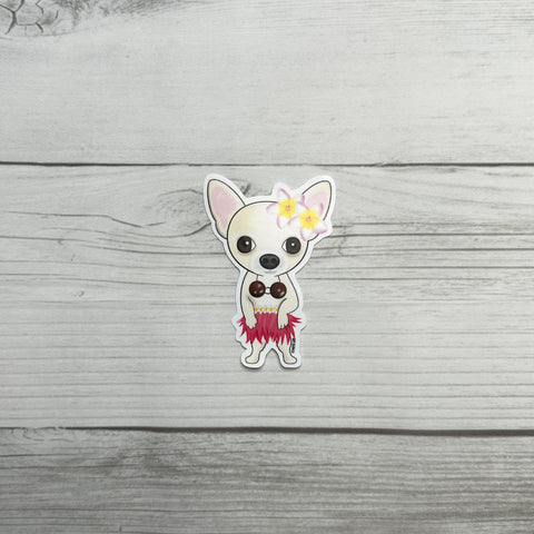 Aloha Chalupa Chihuahua vinyl sticker.