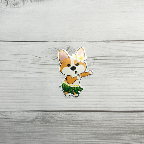 Aloha Thor Corgi Vinyl Sticker