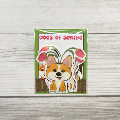 Dogs of Spring Vinyl Sticker Set of 5