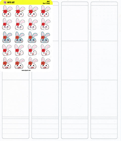 Bon-E Bunny Emoji Sticker Sheet Set #061