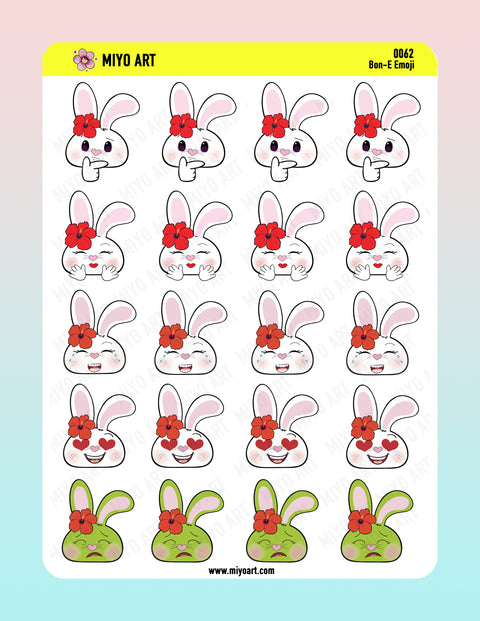 Bon-E Bunny Emoji Sticker Sheet #062