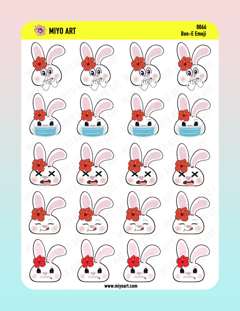 Bon-E Bunny Emoji Sticker Sheet Set #066