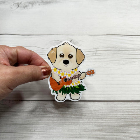 Aloha Hope Golden Retriever Vinyl Sticker.