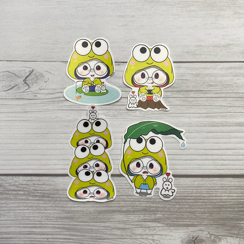 Ben-E Frog Vinyl Sticker Set of 4