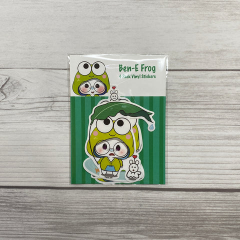 Ben-E Frog Vinyl Sticker Set of 4