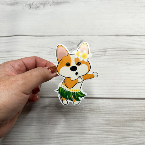 Aloha Thor Corgi Vinyl Sticker