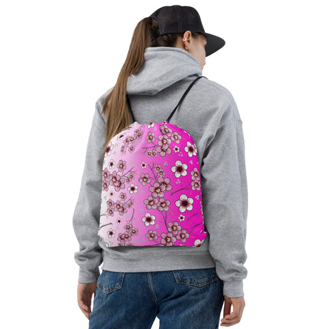 Sakura Print Drawstring bag