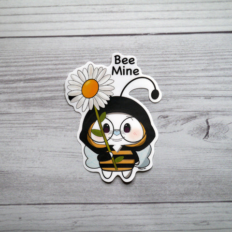 Ben-E Bee Mine holding a Daisy Vinyl Sticker