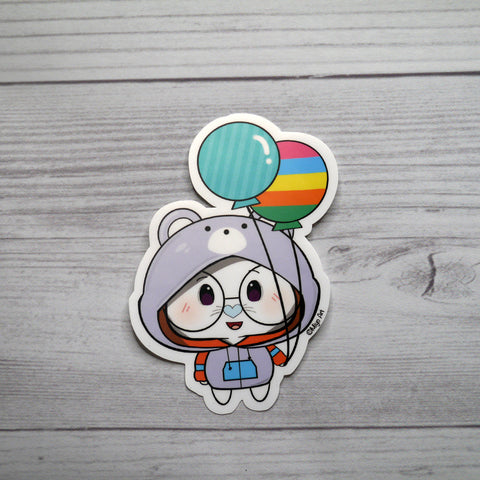 Ben-E Bear Chums Balloon Vinyl Sticker.
