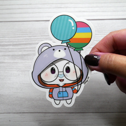 Ben-E Bear Chums Balloon Vinyl Sticker.