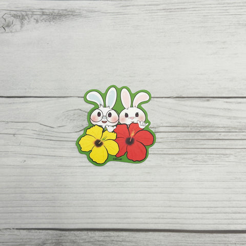 Ben-E & Bon-E Hibiscus Vinyl Sticker.