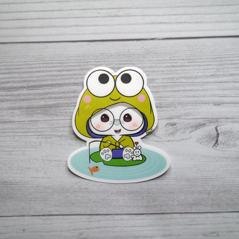 Ben-E Frog Fishing Vinyl Sticker.