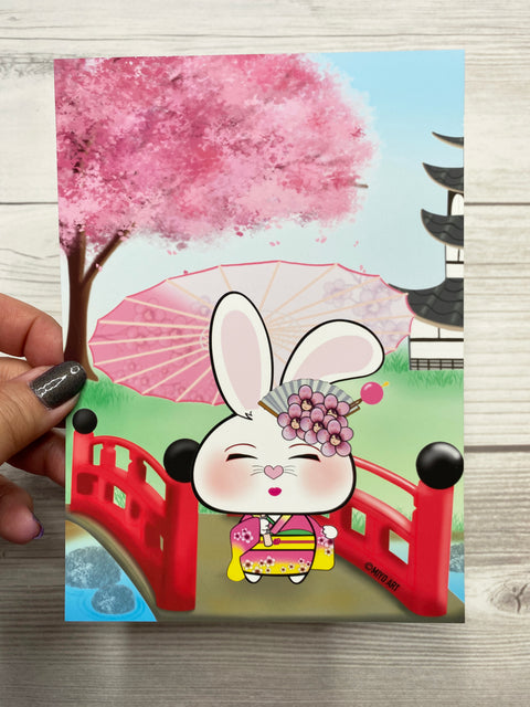 Bon-E Sakura Geisha Art Print