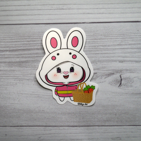 Bon-E Bunny Chums Basket Vinyl Sticker.