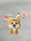Corgi Tulip Vinyl Sticker.