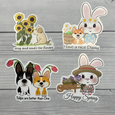 Bon-E Spring Vinyl Sticker Set of 4